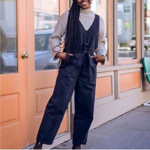 ALEX MILL Ollie cropped denim jumpsuit XS in Black